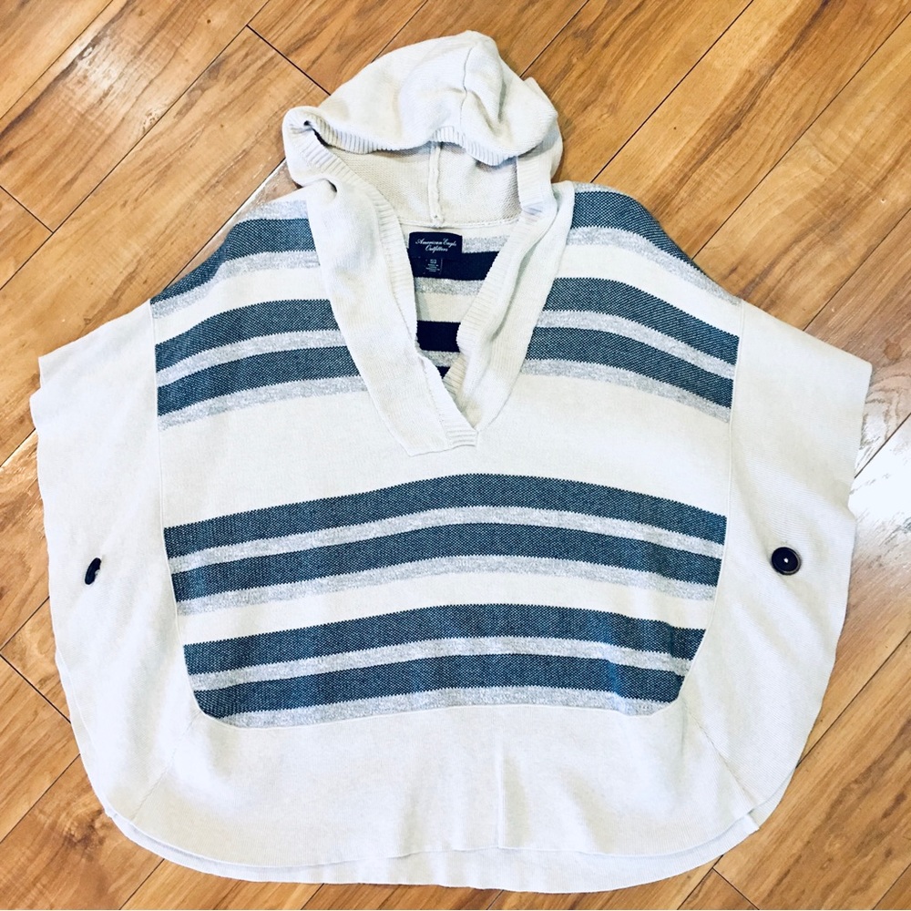 American Eagle Outfitters poncho shrug sweater hoodie cable knit sweater…